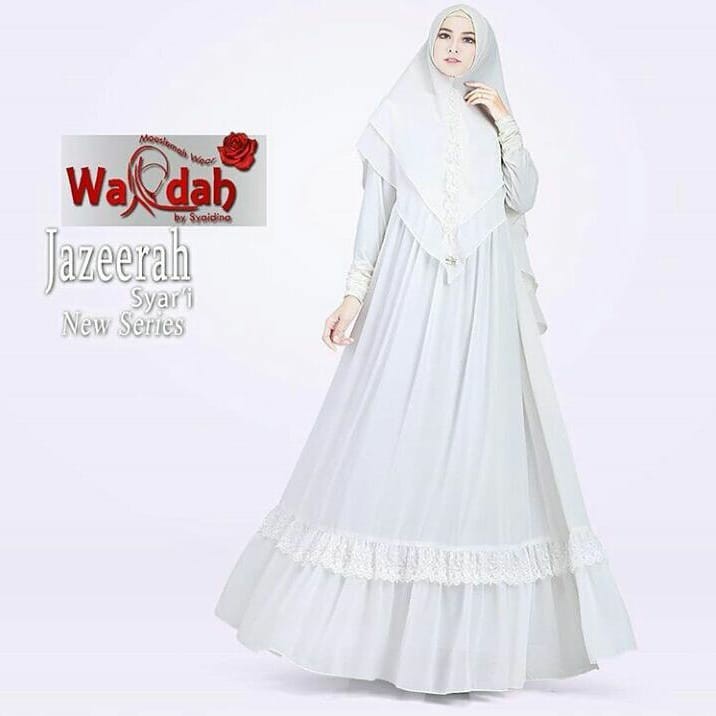 Baju muslim wanita gamis syari pesta mewah jaguar gliter Size xl busui klok 4m merah putih silver