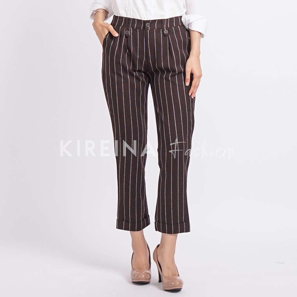 Celana Salur Wanita Celana Panjang Wanita Celana Kerja Wanita Baggy Pants Wanita | Kireina Fashion