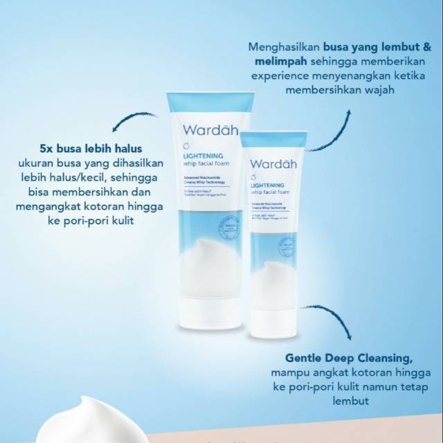 WARDAH Lightening Whip Facial Foam 100ml BPOM / perawatan wajah / pembersih wajah