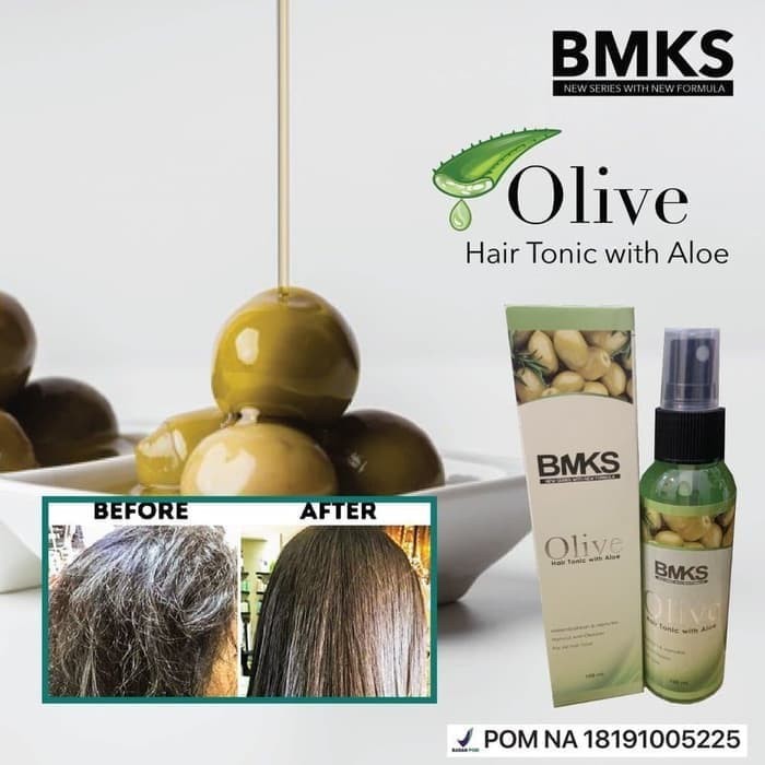 [ORI] Tonic Penyubur Perangsang Rambut Mencegah &amp; Mengurangi Rambut Rontok Rapuh &amp; Kusam | BMKS Olive Tonic 100ml BPOM Original