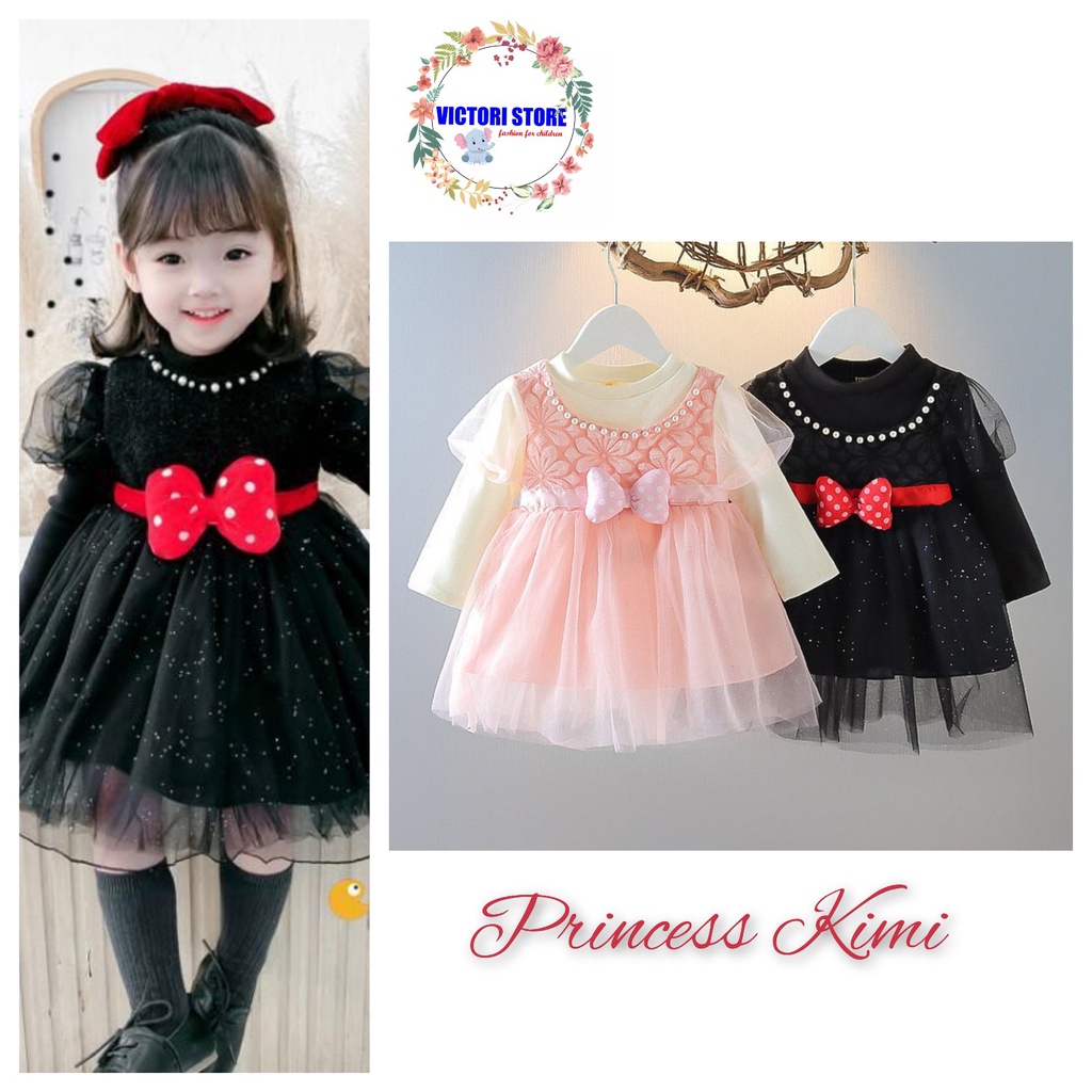 Dress Pesta Bayi Perempuan Princess KIMI Gaun Pesta Ulang Tahun Fashion Anak Bayi Perempuan 6 bulan - 3 tahun Korean Style Import