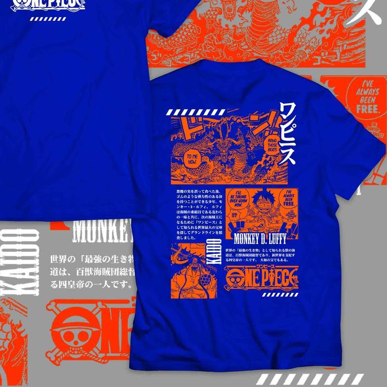 ➽ Kaos Disto Anime One Piece - Luffy vs Kaido Streetwear Concep ✯