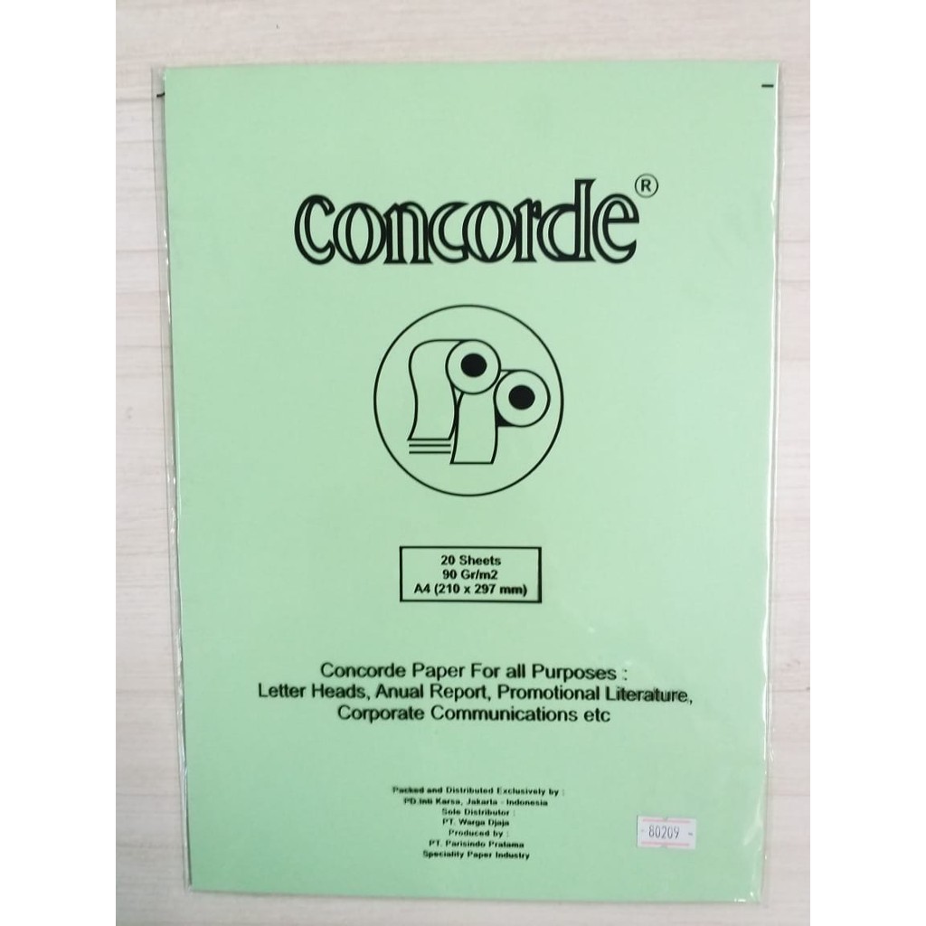

KERTAS CONCORDE A4/20 90GR/M2 80209