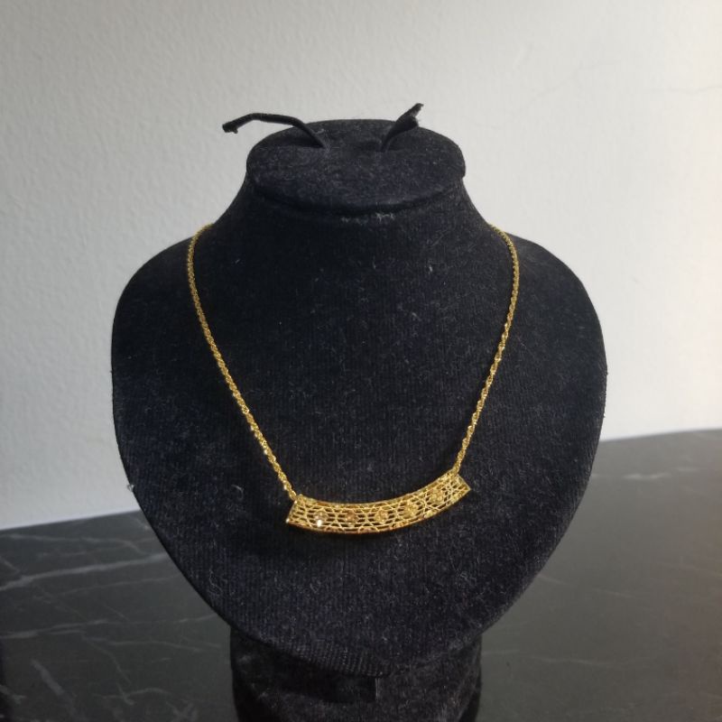 Liontin Tabung Suling Elegant Emas Asli