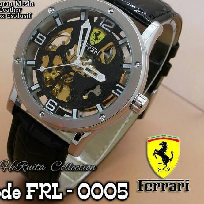 Flash Sale - Jam Automatic  Jam Cowok  / Ferrari Automatic HC2218 + Box Esklusive + Tanpa Batre