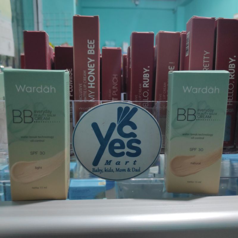 Wardah BB Everyday Beauty Balm Cream 15ml SPF 30 Natural light water break Oil Control Makeup Wajah