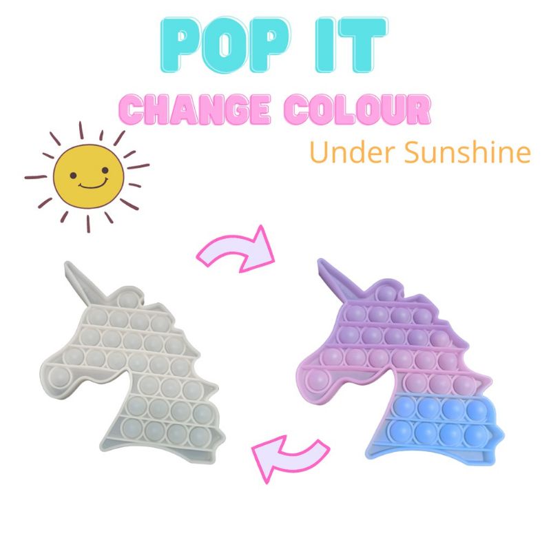 Pop It Fidged Toys Mainan TikTok Push Pop-Unicorn UV
