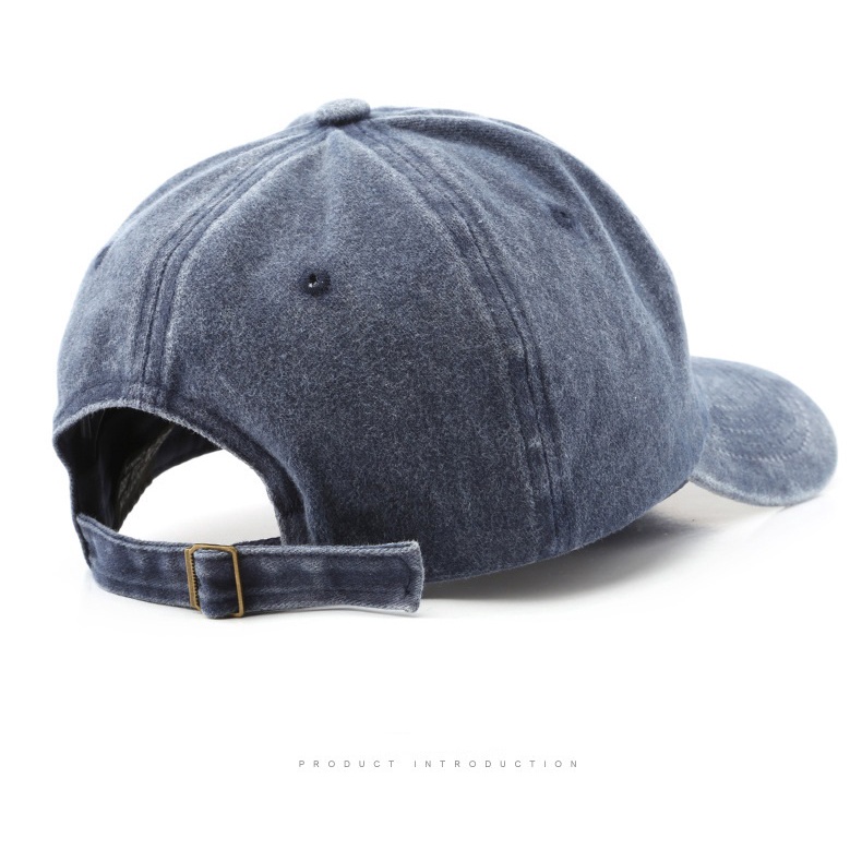 HATSAVENUE-225 Baseball Cap Model Wash Denim Luntur Bordir Route 66 Katun Keren