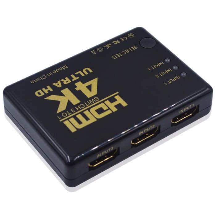 HDMI Hub Switch 4K Splitter TV Switcher w/ IR Remote - Black