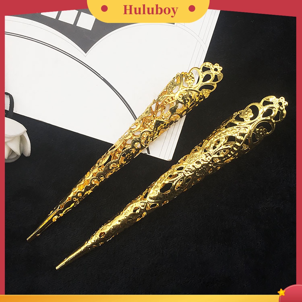 Huluboy Huluboy♡ 10 Pcs Kuku Palsu Extension Desain Ratu Kuno Untuk Aksesoris Kostum Cosplay