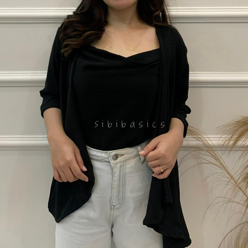 Cardigan Outer Tanktop Adjustable Crinkle Premium || Cardigan Tanktop Set Adjustable Premium Fabric