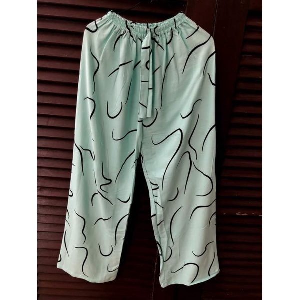 celana kulot panjang katun rayon bali