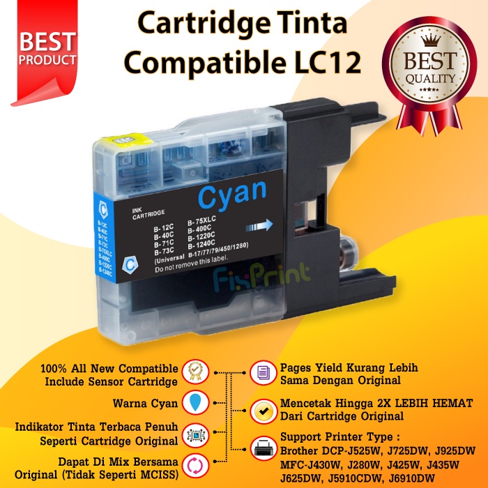 Cartridge Compatible LC12 LC40 LC71 LC73 LC75 LC400 LC1220 LC1240 CMYK