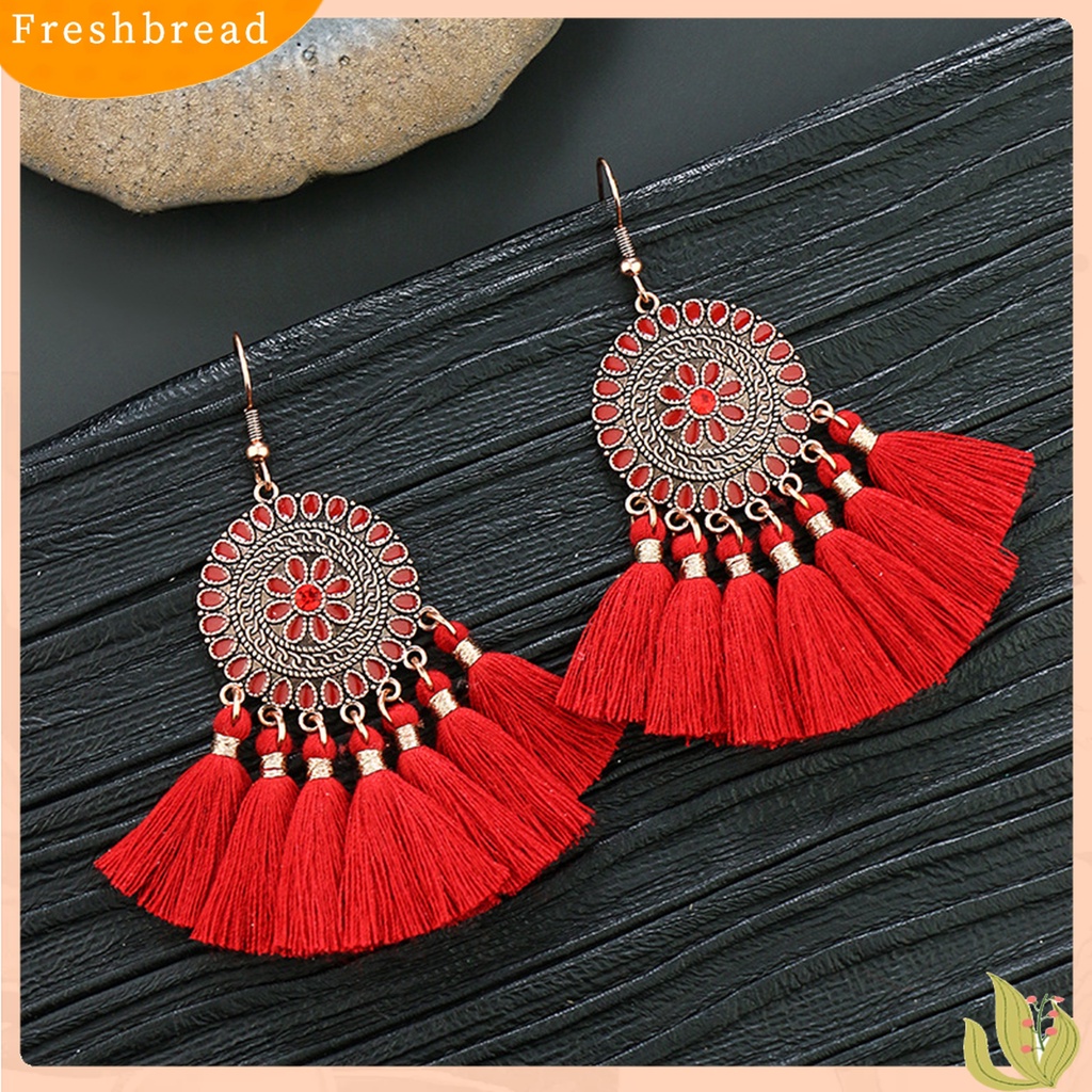 Terlaris 1Pair Dangle Earrings Tassel Design Jewelry Gift Red Women Wedding Drop Earrings for Festival