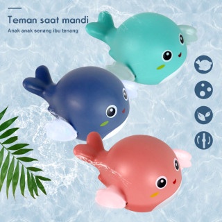 Mocababy Mainan Mandi Anak Bayi Bentuk Karakter Hewan Kecil Dapat Berenang Mainan Mandi Anak Bayi Bentuk dalfin / bath toy bayi / Mainan mandi bayi Jarum Jam-1