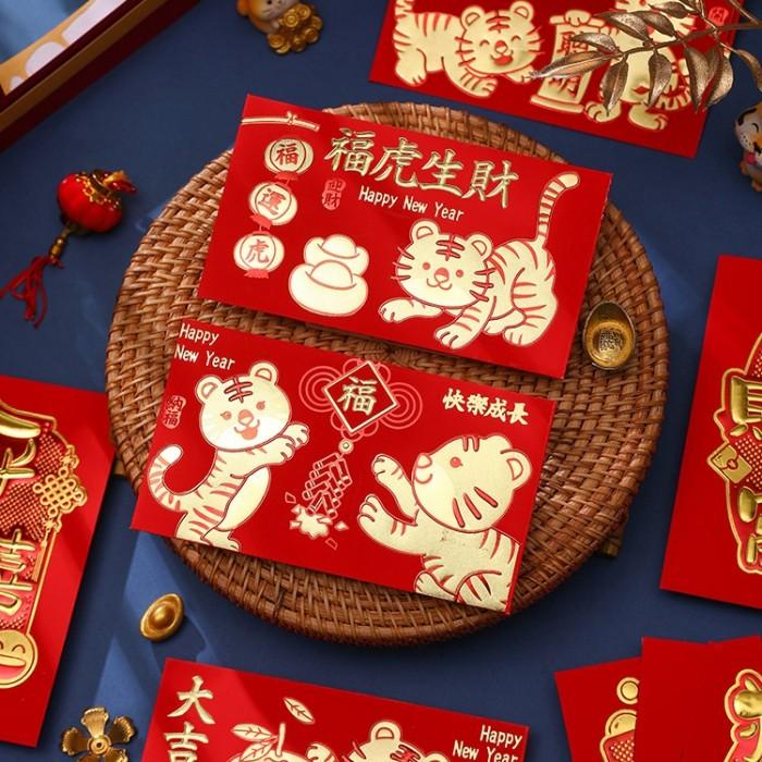 

Amplop Merah Macan Angpao Imlek Panjang Isi 6 Angpau Happy New Year 029