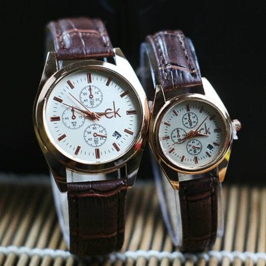 jam tangan couple ck murah / jtr 1057 coklat
