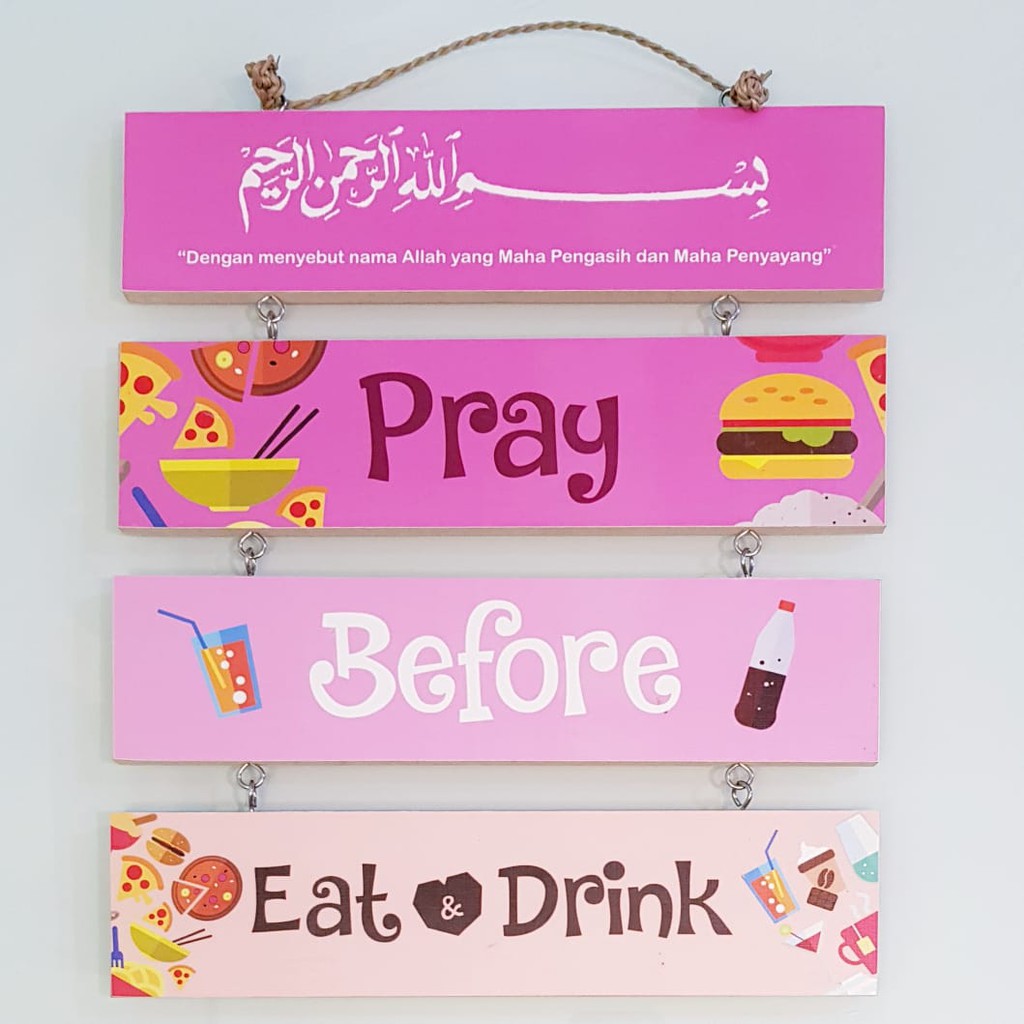 Jual Pray Before Eat And Drink Walldecor Doa Sebelum Makan Hiasan Pajangan  Dekorasi Ruangan Dinding Shabby Chic Indonesia|Shopee Indonesia