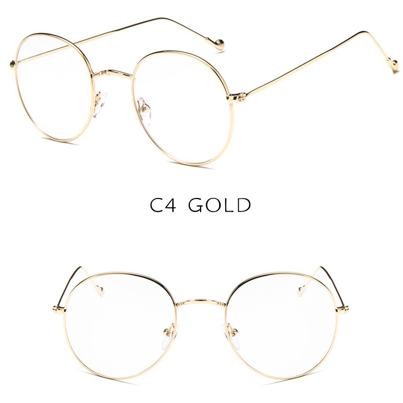 （YUZHU）COD Bayar di Tempat Minus 0~-400° Kacamata Korean Retro Bulat Kacamata Wanita/Pria Eyeglasses