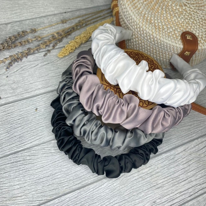 BANDO KOREA - scrunchie headband ruffle kerut accessories awan wanita murah / chail