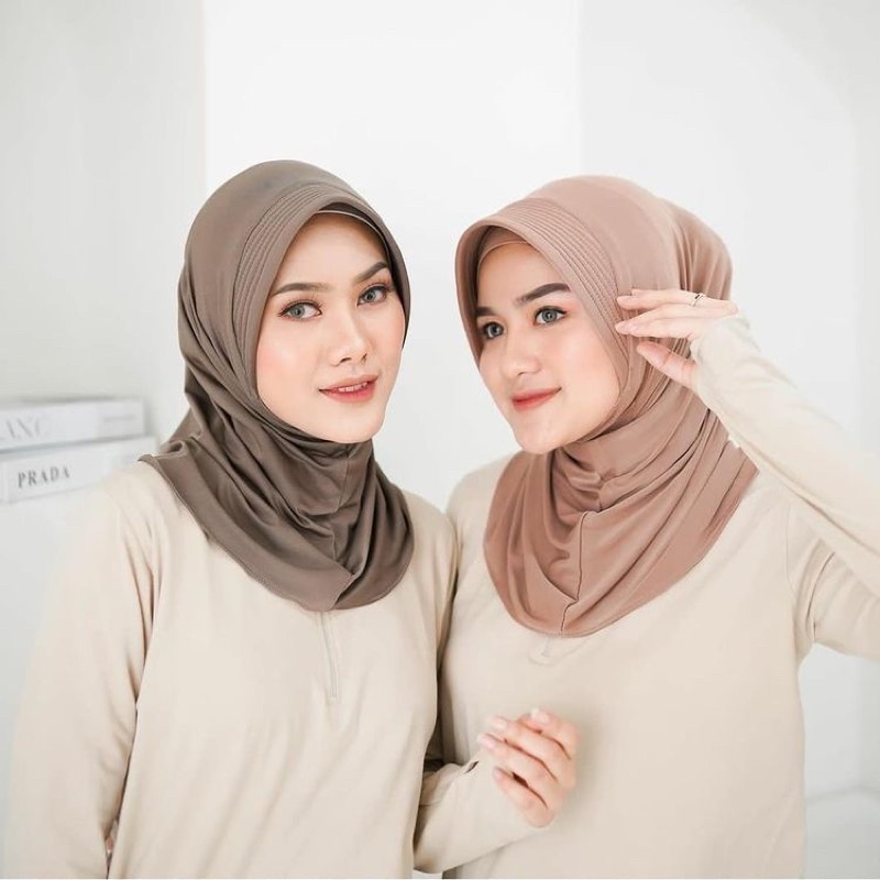 Jilbab Instan Sport/ Bergo Jersey Sport / Kerudung Bergo Spandex Jersey Pet S Sport