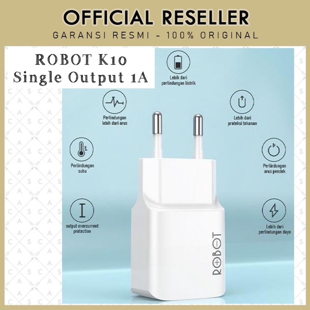 Robot RT-K10 Travel Adapter Charger 1A (Per 1 Pcs) New Model RT-K4