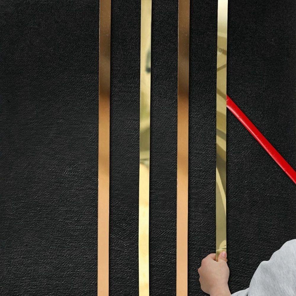 Lanfy Edge Strip Stainless Steel 5Meter Pinggiran Lis Pinggiran Plafon Dinding Rata Untuk Background Wall Sticker Strips