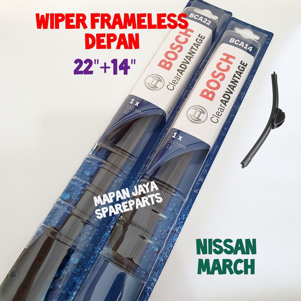 BOSCH WIPER DEPAN - MIRAGE / MARCH / JUKE (FRAMELESS PISANG)