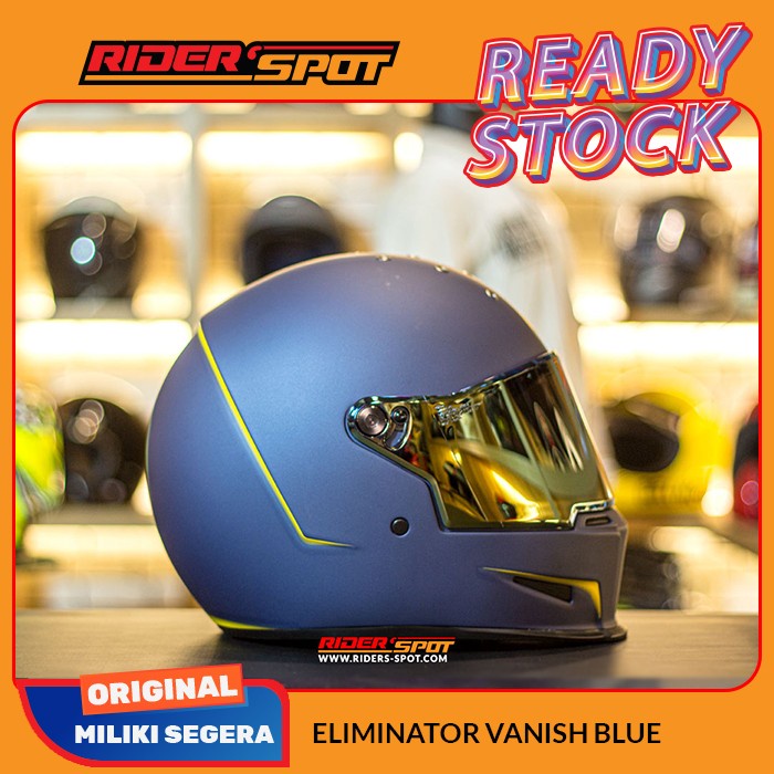 Helm Motor Bell Eliminator Vanish Matte Blue Full Face Original Helmet Touring
