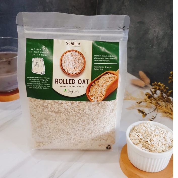 

SOILLA - Organik Rolled Oat (gandum utuh, sereal, oat, oatmeal, granola, gandum kasar) Australia