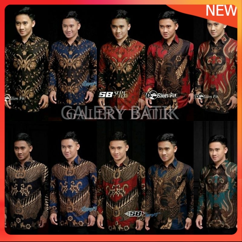 Kemeja Batik Pria Lengan Panjang Modern Batik Pria Kantor Size M L XL