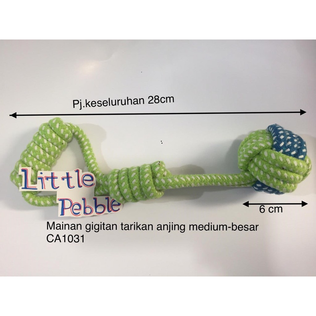 mainan tali katun gigitan tarikan anjing kecil medium -CA1031