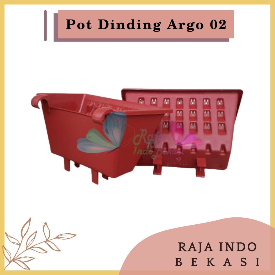 Pot Dinding Argo 02 Coklat Merah Bata Terraccota Terakota - Pot Dinding Tempel Cantol Argo 02 21 22 Cm Vertical Garden