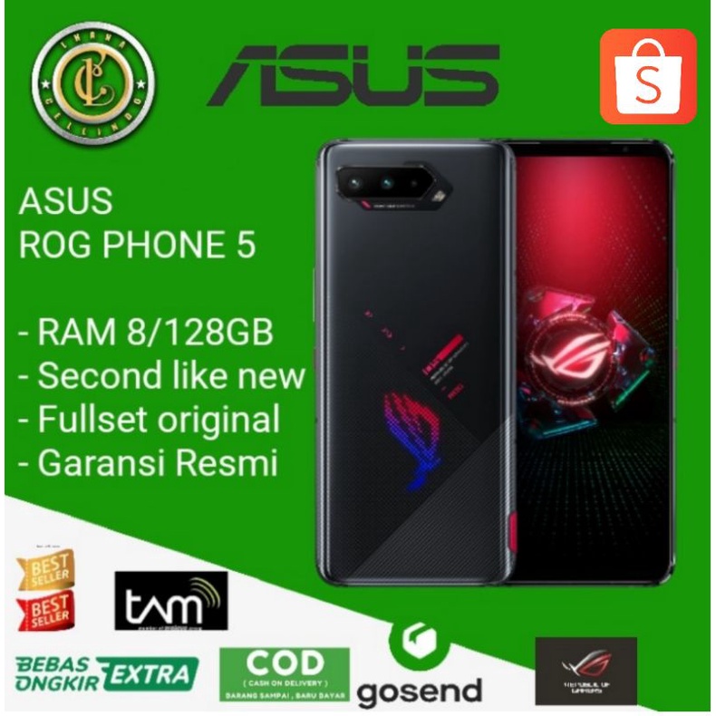 Asus rog phone 5 RAM 8/128gb resmi fullset second
