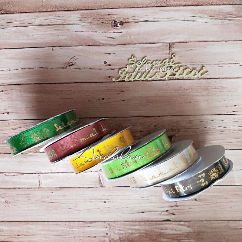 

Pita Idul Fitri Lebaran Satin Import 1.6cm arabic PER YARD