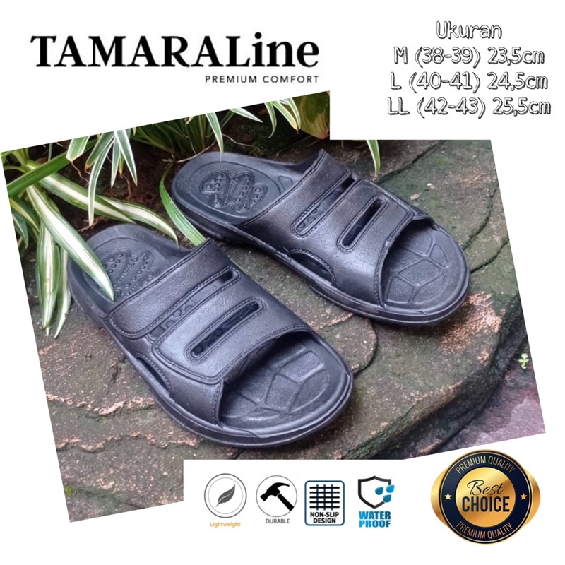 Sandal Selop Slide Slip on Karet Pria Dewasa / Remaja - TAMARALINE 82 / Bahan Premium Lentur Empuk Ringan Kuat Anti Slip Anti Air Model Sandal Casual Santai Rumah Hotel Outdoor Kamar Mandi Murah Original