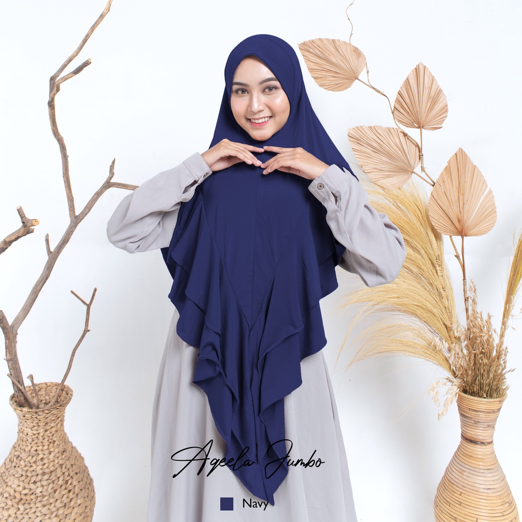 Jilbab Khimar Jumbo Hijab Syari Kerudung Instan Aqeela-4