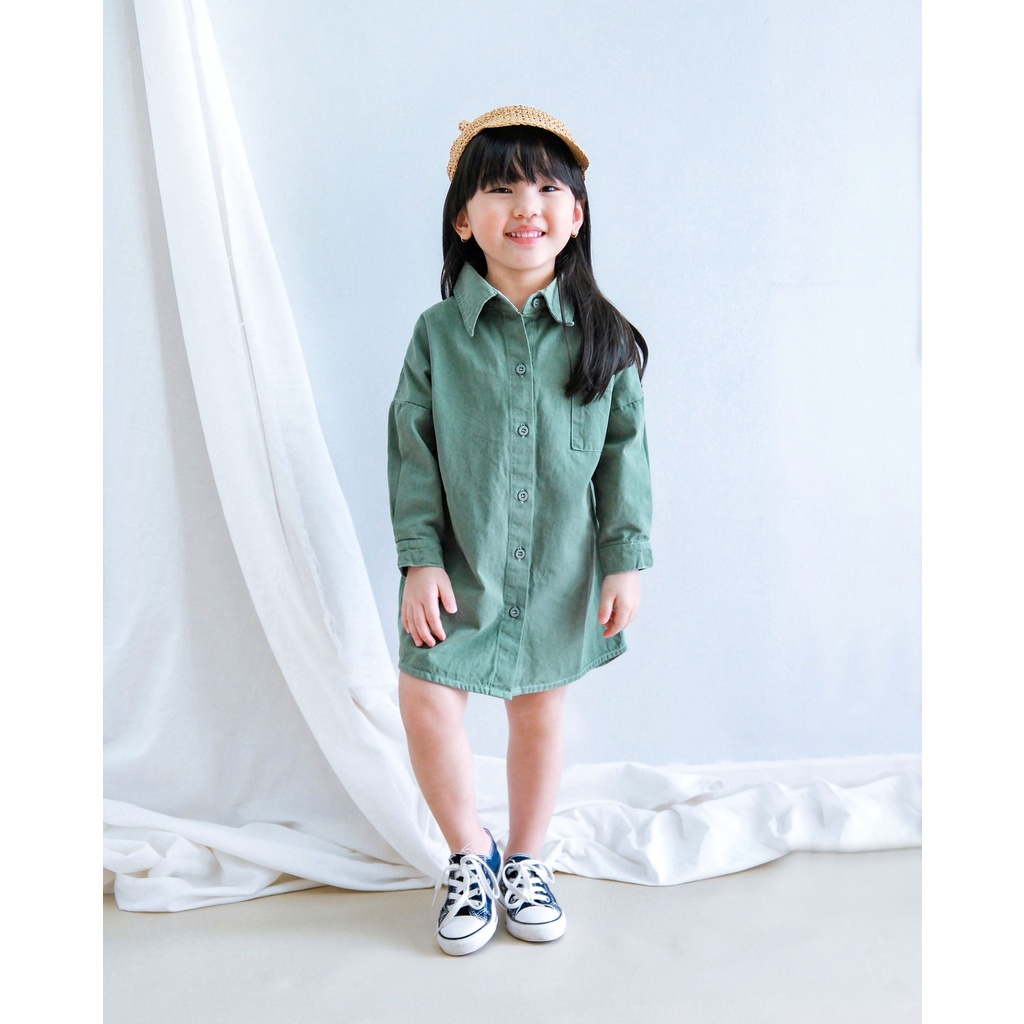 DAGESTAN DRESS | Kemeja Oversized Anak | Dress Kemeja Anak | Kemeja Anak Perempuan | Kemeja Denim Anak