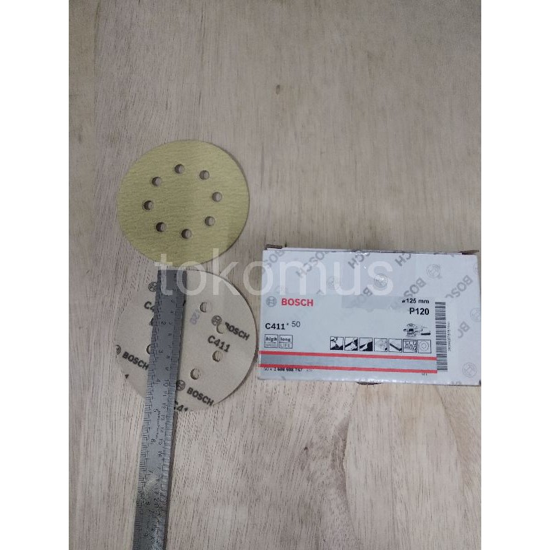 BOSCH 5&quot; C411 VELCRO-GRIT 120 KERTAS AMPLAS BULAT