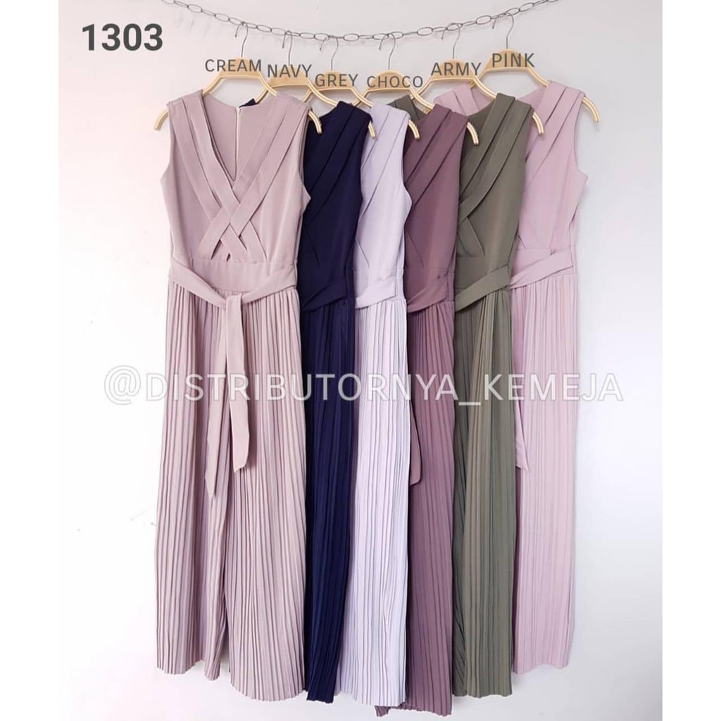 (GRIYA ALISHBA.ID) SALE RACHEL JUMPSUIT / JUMSUT PLISKET POLOS PREMIUM / JUMPSUIT MOSCREP