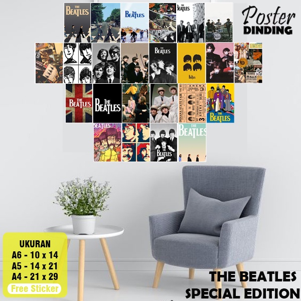 Poster Dinding Kamar Tema The Beatles / Poster Kamar The Beatles / Foto The Beatles / Poster Dinding