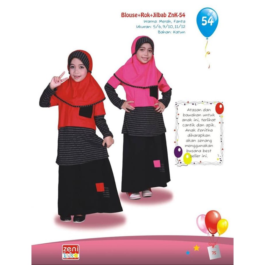 Unik Baju Anak Stelan   Gamis Zenitha Kids 54 55 56 59 171 terakhir