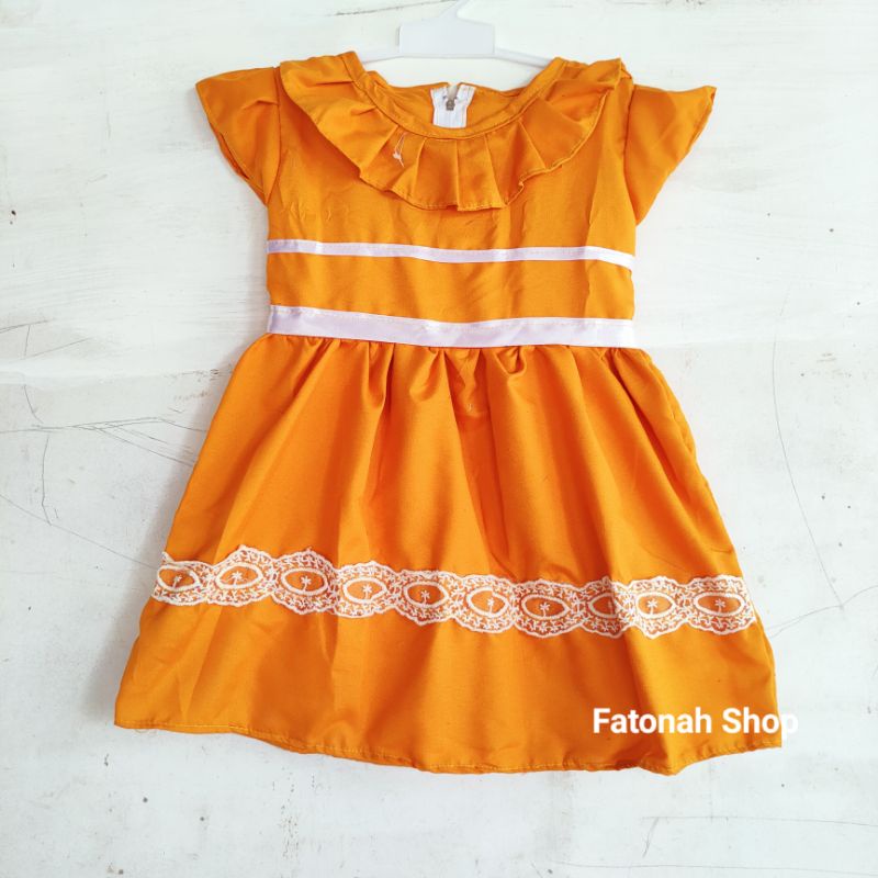 Dress anak 1 2 tahun gaun anak cewek perempuan  baju anak cewek unik ( dress katunia rempel)
