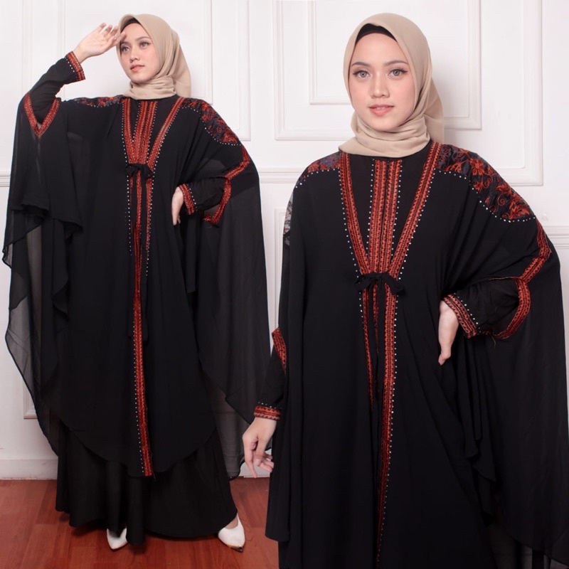Abaya Outer kalong Arab Hitam / Abaya trend center/ Gamis hitam