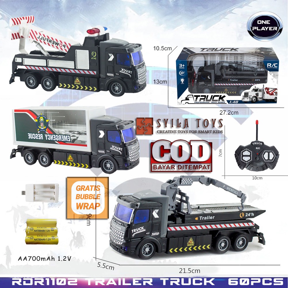 Mainan Anak RC Truk Truck Polisi Police Box Mobil Mobilan Remote Control Radio Hobi Koleksi RADAR