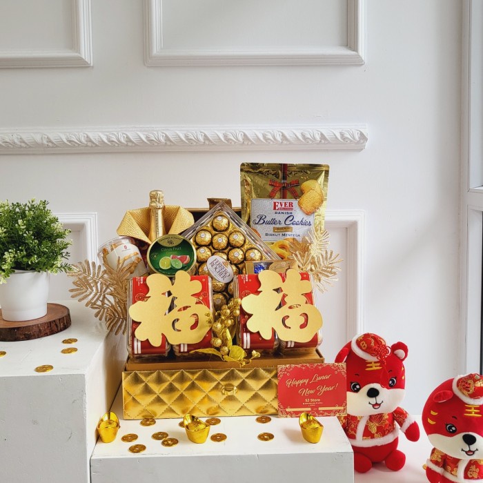 

Paket box dekorasi sakura hampers imlek cny parcel kado kue kering 33 - +Kue Kering, Wine...