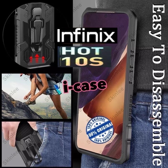Case iNfinix Hot 10s Case Armor Belt Clip Pinggang Hot10s INFINIX