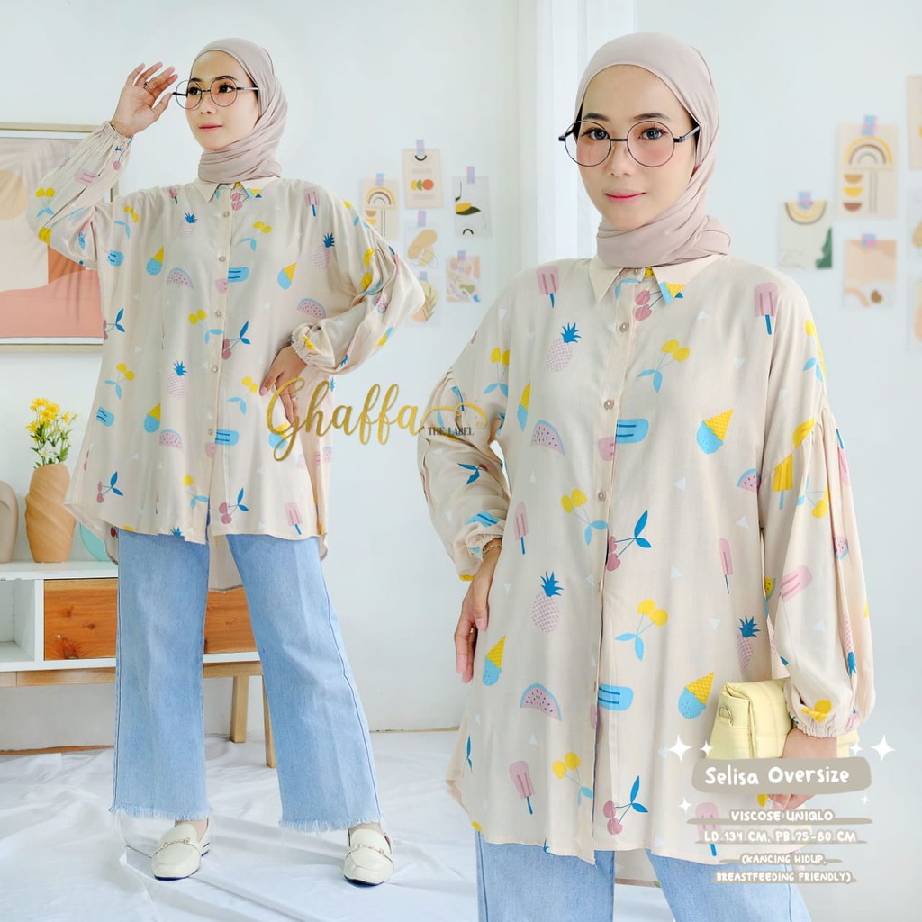 SELISA OVERSIZE / OVERSIZE BLOUSE / BLOUSE GHAFFA / ORIGINAL BERLABEL / GHAFFA THE LABEL