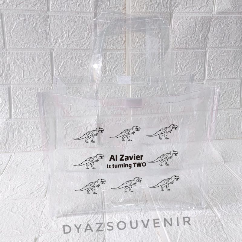 

PROMO tas ultah keren dinosaurus tas birthday sablon mika custom goodiebag tas souvernir terbaru hampers