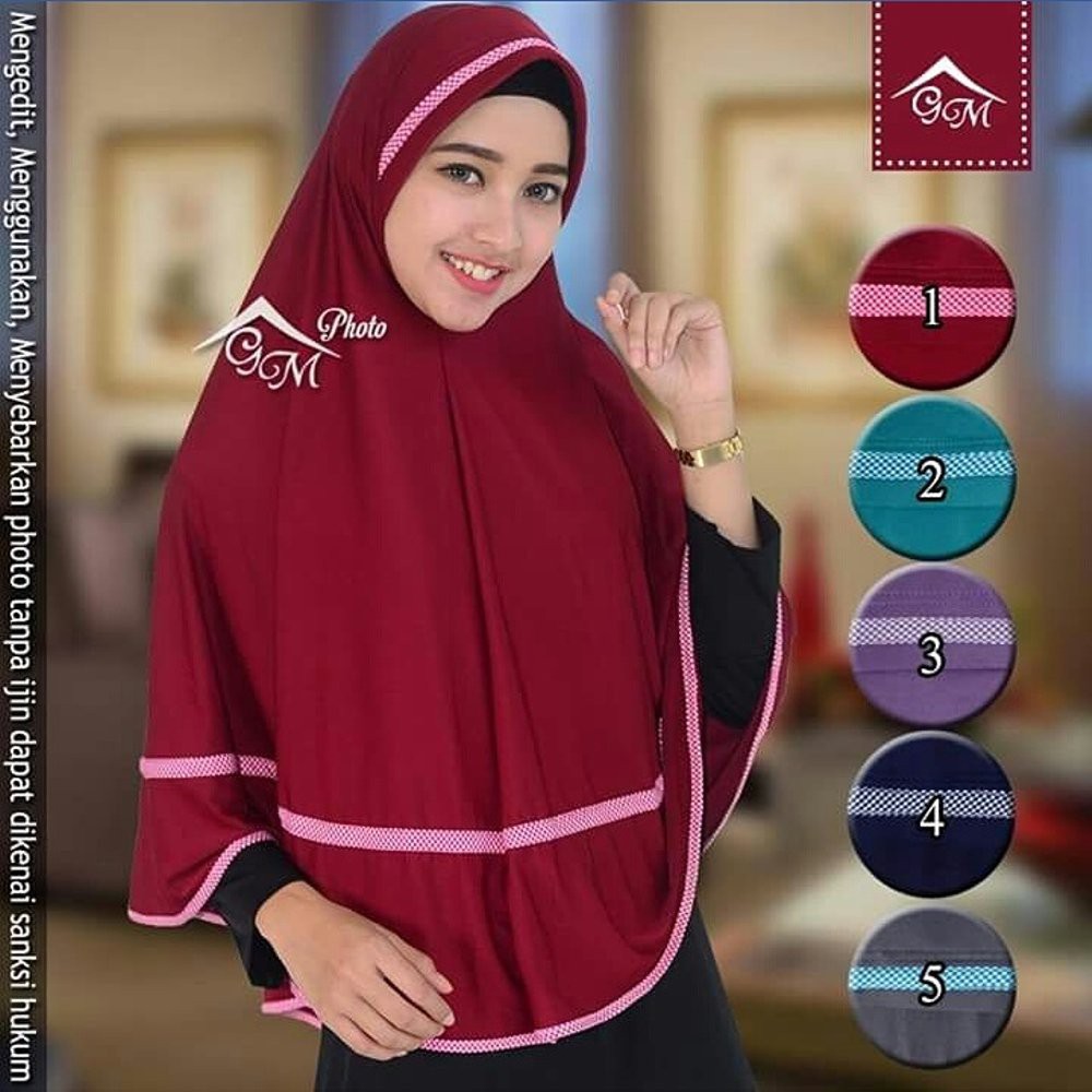 HARGA DISKON SALE MURAH INSTAN LANGSUNG JILBAB HIJAB BERGO PET ANTEM LIST BINTIK DOT